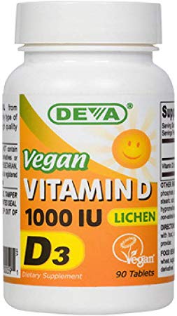 Deva Vegan Vitamins D3 1000 Iu, White, 90 Count