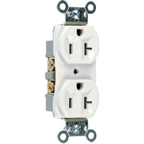 Legrand - Pass & Seymour CR20WCC12 Commercial Grade Duplex Receptacle 20-Amp 125-volt, White