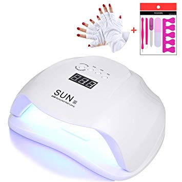Fatmoon 54W Led Gel Nail Lamp,UV Light Dryer,Professional Nail Art Lamp Curing Nail Light US Charger,Led Nail Polish Dryer Curing Lamp Plus Gloves Gift for Gel Manicures