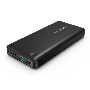 [Upgraded Quick Charge 3.0] RAVPower 20100mAh Portable Charger External Battery Pack with Qualcomm QC 3.0 Technology and USB Type-C Input & Output