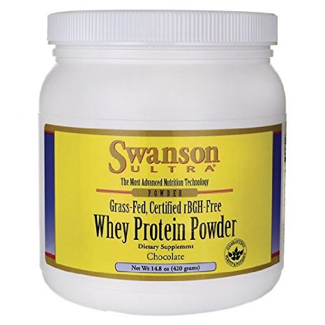 Swanson Grass-Fed, Certified rbgh-Free Chocolate Whey Protein Powder 14.8 oz (420 grams) Pwdr