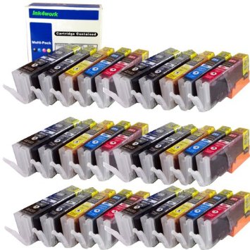 ink4work Set of 30 Pack PGI-250XL and CLI-251XL Compatible Ink Cartridge Set for Pixma IP7220 MG5420 MG6320 MX722 MX922