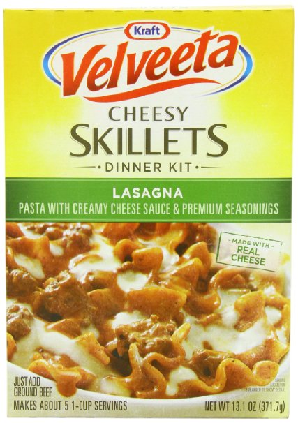 Velveeta Kraft Cheesy Skillets Dinner Kit Box, Lasagna, 13.1 Ounce