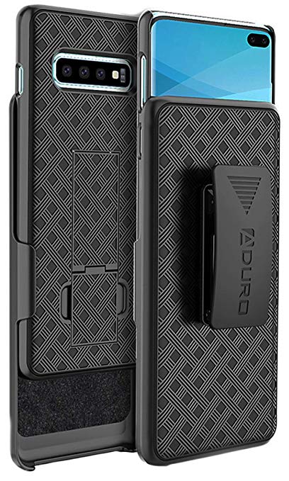 Aduro Samsung Galaxy S10 Plus Belt Clip Holster Case, Combo Galaxy Case with Kickstand Rotating Belt Clip Super Slim Shell for Samsung Galaxy S10  Plus (ONLY) Phone (2019)