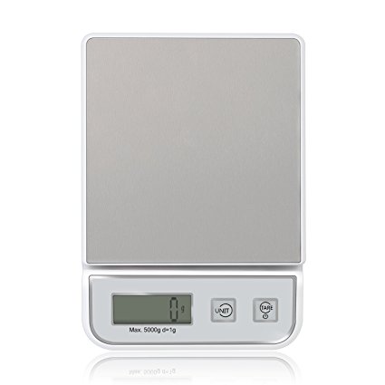 TechRise Kitchen Scale, Professional Digital Food Scale Kitchen Scale Postal Scale With Stainless Steel Platform and Large LCD Display Up to 5KG(11LB)