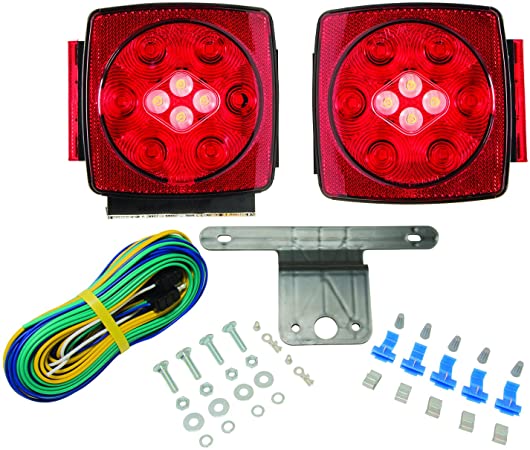 Blazer C7425 LED Square Trailer Light Kit with Integrated Back-Up Lights