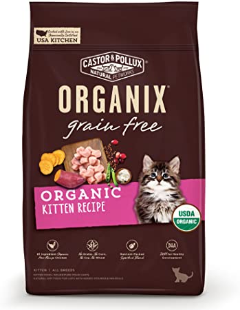 Organix Grain Free Organic Healthy Kitten Recipe Dry Kitten Food, 3Lb