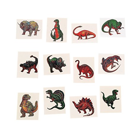 Fun Express Dinosaur Temporary Tattoo Stickers - 72 Pieces