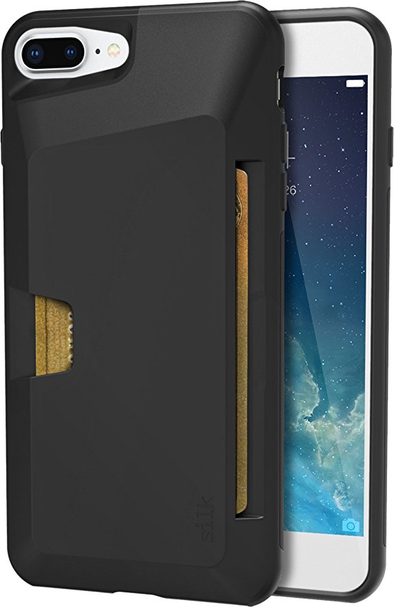 Silk iPhone 7 Plus/8 Plus Wallet Case - VAULT Protective Credit Card Grip Cover - Wallet Slayer Vol.1 - Black Onyx