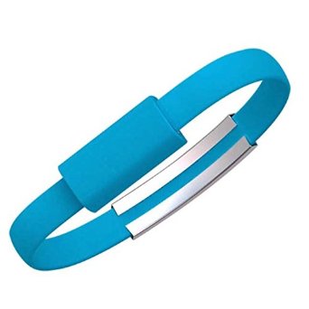 RELPER 20CM Bracelet Style Cord TPE Flat 8 Pin USB Data Charger Lightning Cable for iPhone 6 iPhone 5 iPhone5S iPhone5c iPad Nano blue