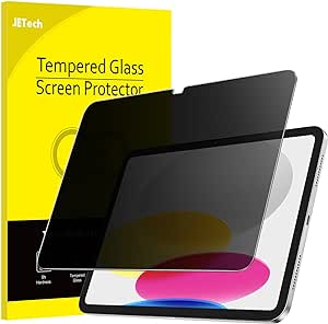 JETech Verre Trempé Anti-Espion pour iPad 10 (10,9 Pouces, Modèle 2022, 10ème Génération), Film en Protection Écran