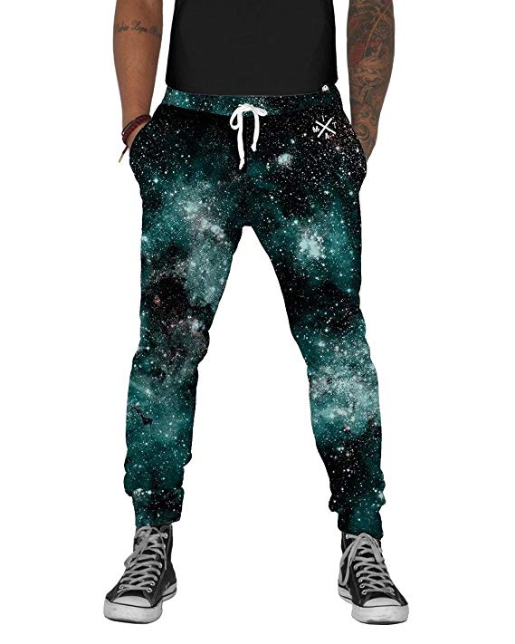 INTO THE AM Men's Fleece Joggers - Premium Galaxy Print Sweat Pants