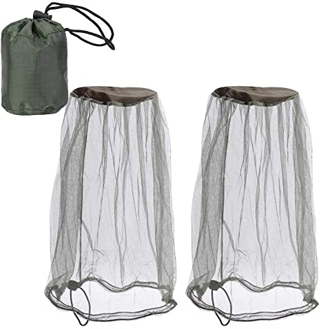 2 Pack Mosquito Head Net Face Mesh Head Cover for Outdoor Lovers Protect from Fly Screen Mosquito Gnat and Other Flies Bug Net