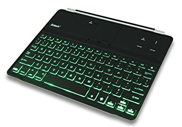 Zotech Illuminated Ultrathin Bluetooth Wireless Keyboard Aluminum Cover with Stand for iPad 4 / 3 / 2 - Black