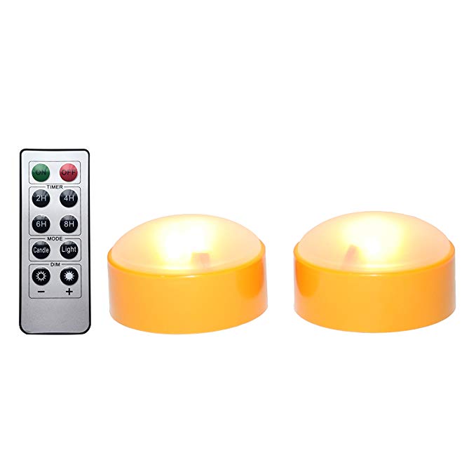 CANDLE CHOICE Set of 2 LED Pumpkin Lights with Remote and Timer, Jack-O-Lantern Light, Halloween Light, Flameless Candles for Pumpkins, Orange Color