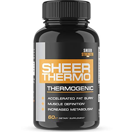 Premium Thermogenic Fat Burner - Non-GMO Weight Loss Supplement for Women & Men - Yohimbine, Green Tea Extract, More - 60 Veggie Diet Pills - Thermo 2.0 from Sheer Strength Labs