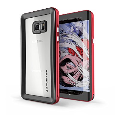 Note 7 Waterproof Case, Ghostek Atomic 3 Series for Samsung Galaxy Note 7 | Underwater | Shockproof | Dirt-proof | Snow-proof | Aluminum Frame | Adventure Ready | Ultra Fit | Swimming | Durable (Red)