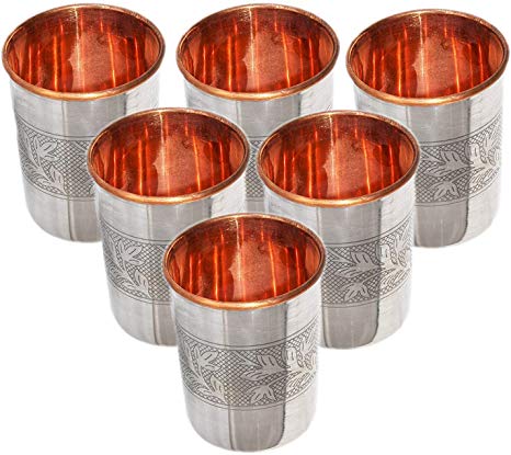 Buddha4all Copper water tumbler Copper cup for health benefits Steel Copper Embossed (6)
