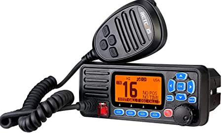 Retevis RA27 Marine Band Radio with GPS,DSC,Support External Speaker,IP67 Waterproof,NOAA Weather Alert, Marine Two-Way Radios for Boats(1 Pack)