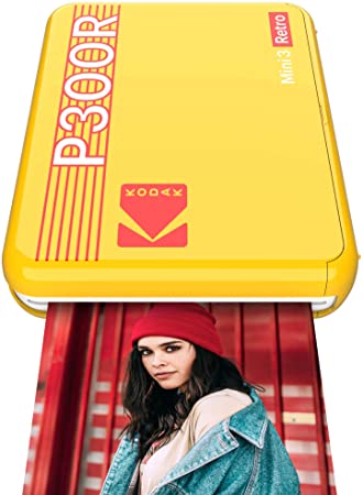 Kodak Mini 3 Retro Portable Photo Printer, Compatible with iOS, Android & Bluetooth Devices, Real Photo: (3”x3”), 4Pass Technology & Laminating Process, Print Photos – Yellow