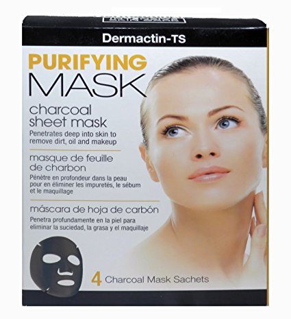 Dermactin-TS 4 Piece Pore Refining Boxed Charcoal Sheet Mask
