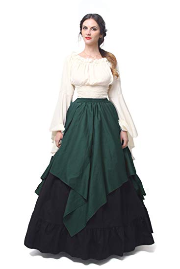 NSPSTT Womens Renaissance Medieval Costume Dress Gothic Victorian Fancy Dresses