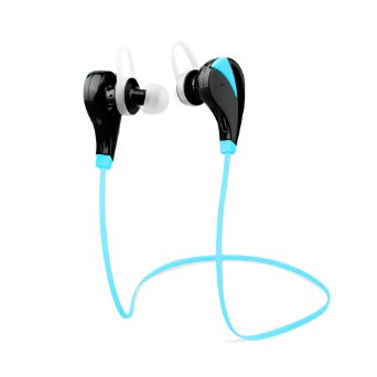 Bluetooth V4.0 Wireless Sweatproof In-Ear Gym Earphones Stereo Sports Headphones (Blue)