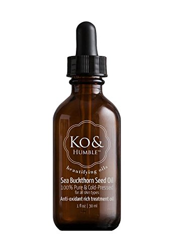 Sea Buckthorn Seed Oil Organic from Ko and Humble 100 Pure and Cold-Pressed Responsibly Sourced Certified Cruelty Free Amber Glass Bottle with Dropper 1 Oz 30 ml