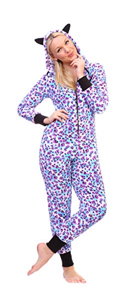 Totally Pink Women's Warm and Cozy Plush Adult Onesies for Women One-Piece Novelty Pajamas