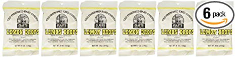 Claey's Candies Lemon Drop Hard Candy, 6 Package Deal