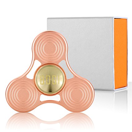 BOGI Copper hand spinners fidget toy with Ceramic Hybrid Bearing-Spins 5-7 Minutes-Relieving ADD, ADHD,Stress,Anxiety, Boredom Focus Toy for Adults&Kids Gift Box(BE-Round)