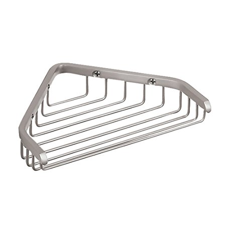 Gatco 1513 7-Inch Length Shower or Tub Corner Basket, Satin Nickel