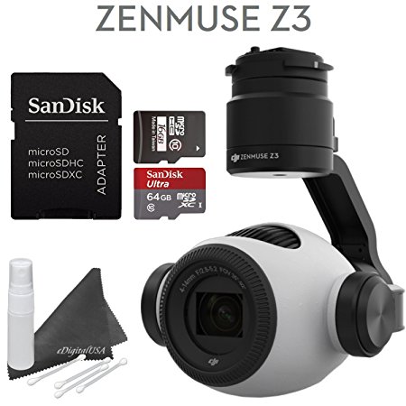 DJI Zenmuse Z3 Starters Kit: Includes SanDisk 64GB Ultra MicroSD Card & eDigitalUSA Cleaning Kit