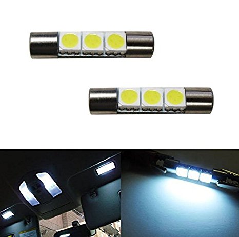 iJDMTOY 3-SMD 29mm 6614F LED Bulbs For Car Sun Visor Vanity Mirror Lights, Xenon White