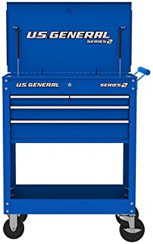 Roller Cart Tool Cabinet Storage Chest Box Glossy 4 Drawer 580 Lb. Capacity - Blue