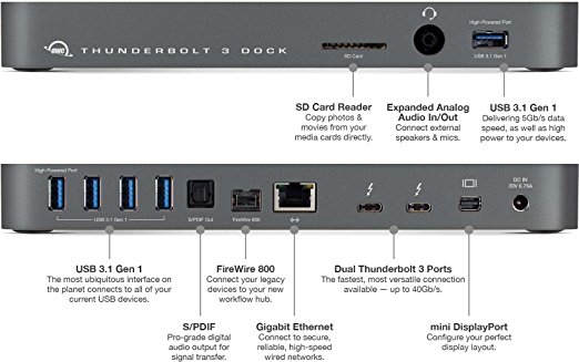 OWC 13 Port Thunderbolt 3 Dock, Space Gray