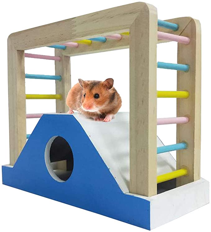 kathson Hamsters Climbing Toys Gerbil Platform Pet Hideout House for Ferrets, Guinea Pigs, Gerbils, Mice