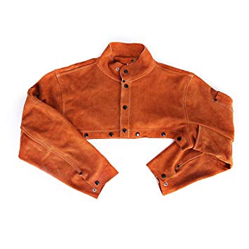 EULANGDE Premium Split Welders Heat Resistant Leather Cape Sleeve,Adjustable Cuffs, Adjustable Collar, M L XL XXL XXXL for Men & Women (Large)