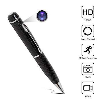 Yumfond Hidden Spy Pen Camera HD 1080P Portable Digital Video Recorder with Photo Taking, Motion Detection, Night Vision, Mini DV Cam Multifunction Ink Pen for Conference and Home (Video Only)