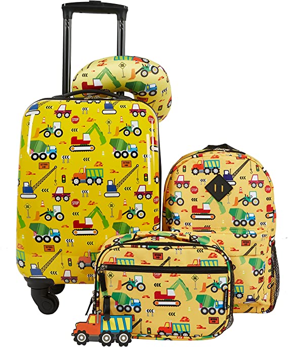 Travelers Club Kids' 5 Piece Luggage Travel Set, Cars