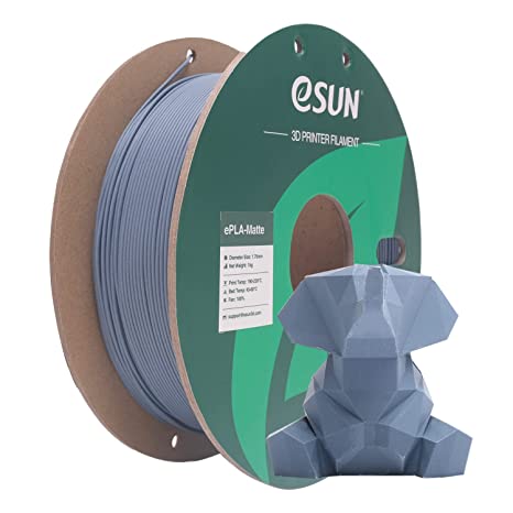 eSUN Upgraded Matte PLA Filament 1.75mm, Excellent Adhesion Matte 3D Printer PLA Filament,1KG Spool 3D Printing Filament for 3D Printers, Paper Reel, Dark Grey