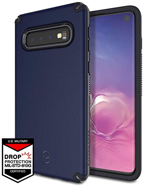 Galaxy S10 Case for Samsung Galaxy S10, PATCHWORKS ✔️Military Grade Certified✔️Dual Layer✔️Impact Resistant✔️Corner Protection w. Poron XRD✔️Wireless Charging Compatible [Level Arc Series], Navy Blue