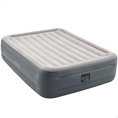 Intex Dura-Beam® Plus Essential Rest Air Mattress with Built-in Electric Pump (Queen Size 18" inch)