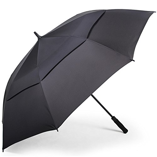 ZEKAR 62 Inch Large Windproof Golf Umbrella Fit 2 People, Vented Double Canopy and Auto Open, Black Blue Red Umbrellas