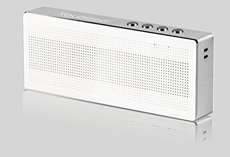 Youmoon Portable Mini Bluetooth Speaker Ym370 Ultra-thin Square Box   Microphone with 8 Hour Playtime Including AUX and a Micro Sd-card Slot High-def Sound Aluminum Shell (White)