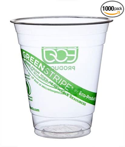 Eco-Products EP-CC12-GS 12 oz GreenStripe Cold Cup (Case of 1,000), Clear