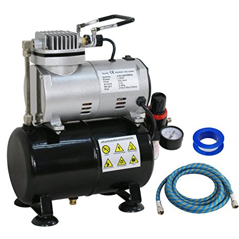 Zeny Pro 1/5 HP Airbrush Air Compressor Kit w/ 3L Tank & 6FT Hose Multipurpose for Hobby Paint Cake Tattoo