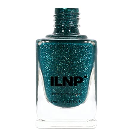 ILNP Cheers - Creamy Forest Blue-Green Holographic Nail Polish, Chip Resistant, 7-Free, Non-Toxic, Vegan, Cruelty Free, 12ml