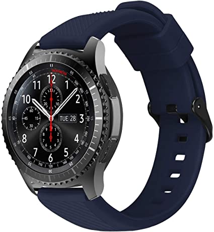 MroTech 22mm Watch Strap Compatible with Samsung Galaxy Watch 46mm/Gear S3 Frontier/Classic Rubber Band Replacement for Huawei Watch 2 Classic/GT/GT Active/Elegant/GT2 46mm/Ticwatch Pro Strap,Blue