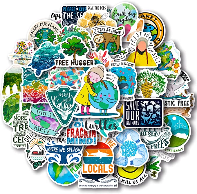 Nature Stickers,50 PCS Aesthetic Earth Waterproof Stickers,Vinyl Stickers for Water Bottle,Laptop,Phone,Skateboard Stickers for Teens Girls Kids